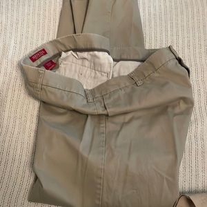 Tan khakis gently worn